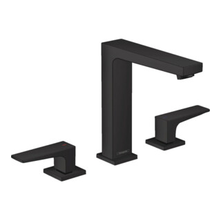 hansgrohe Robinet lavabo 3 trous 160 Metropol m HG, vidage poussoir, bec 152 mm, mat noir