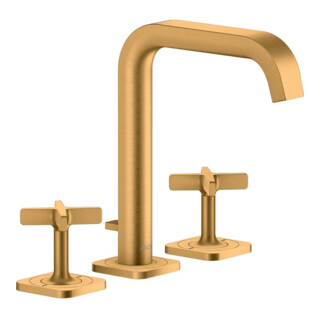 hansgrohe Robinet lavabo 3 trous 170 Axor Citterio E A 165 mm, avec tirette, rosé, optique or brillant