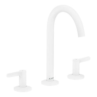 hansgrohe Robinet lavabo 3 trous 170 Axor One A 140mm, avec vidage poussoir, levier, blanc mat
