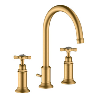 hansgrohe Robinet lavabo 3 trous 180 Axor Montreux A 175 mm, avec croix, tirette, brossé