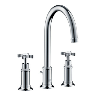 hansgrohe Robinet lavabo 3 trous 180 Axor Montreux A 175 mm, avec poignées croisées, tirette, chromé