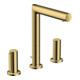 hansgrohe Robinet lavabo 3 trous 200 Axor Uno A 183 mm, avec poignée Z, tirette, chromé mat-1