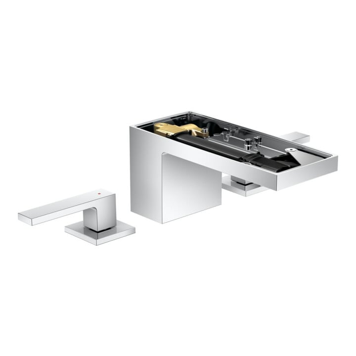 hansgrohe Robinet lavabo 3 trous 70 Axor MyEdition A 151 mm, avec vidage poussoir, sans plaque, chrome