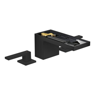 hansgrohe Robinet lavabo 3 trous 70 Axor MyEdition A 151 mm, avec vidage poussoir, sans plaque, mat noir