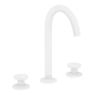 hansgrohe Robinet lavabo 3 trous Sel. 170 Axor One Bec 140 mm, avec vidage push-open, blanc mat
