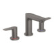 hansgrohe Robinet lavabo 3 trous Talis E avec vidage à tirette, chrome noir brossé-1