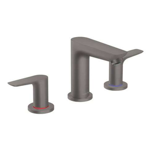 hansgrohe Robinet lavabo 3 trous Talis E avec vidage à tirette, chrome noir brossé