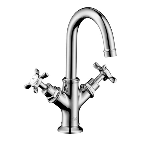 hansgrohe Robinet lavabo à deux poignées 160 Axor Montreux avec poignées croisées, tirette, chrome