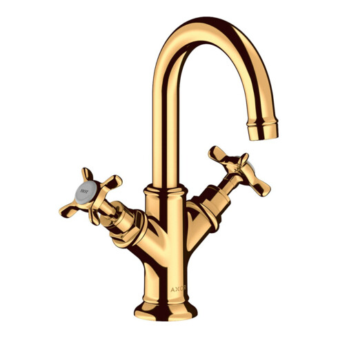 hansgrohe Robinet lavabo à deux poignées 160 Axor Montreux avec tirette, chrome poli