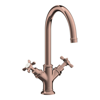 hansgrohe Robinet lavabo à deux poignées 210 Axor Montreux A 175 mm, avec vidage, avec tirette, chromé brillant
