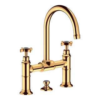 hansgrohe Robinet lavabo à deux poignées 220 Axor Montreux A 175 mm, avec croix, tirette de vidage, po g opt