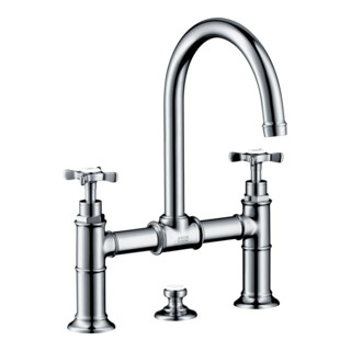 hansgrohe Robinet lavabo à deux poignées 220 Axor Montreux A 175 mm, avec poignées en croix, tirette, chrome