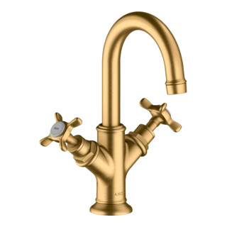 hansgrohe Robinet lavabo deux poignées 160 Axor Montreux avec tirette, brossé bronze