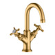 hansgrohe Robinet lavabo deux poignées 160 Axor Montreux avec tirette, brossé bronze-1