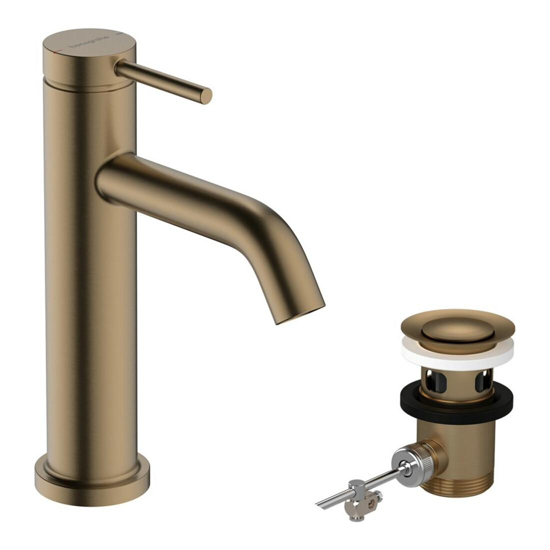 hansgrohe Robinet lavabo monocommande Tecturis S A 116 mm, avec tirette, bronze brossé