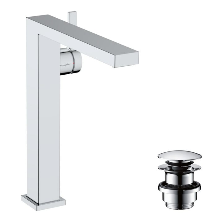 hansgrohe Robinet monocommande lavabo Tecturis E, bec 197 mm, vidage push-open, chrome