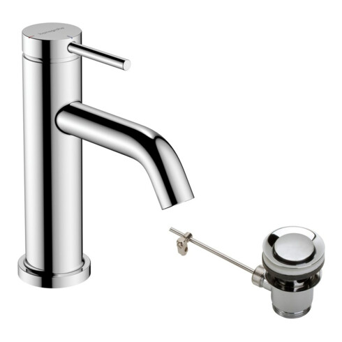 hansgrohe Robinet monocommande lavabo Tecturis S, bec 108 mm, avec vidage, chrome