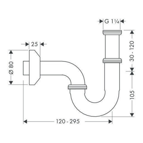 hansgrohe Röhrensiphon installationsfreundlich chrom