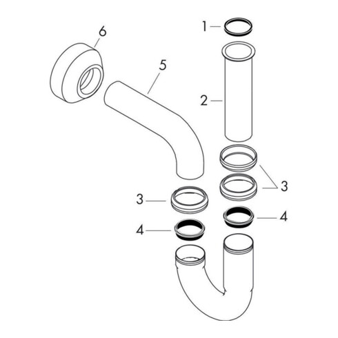 hansgrohe Röhrensiphon Standardmodell chrom