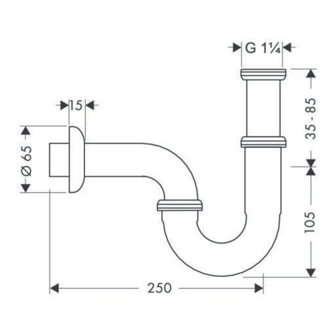 hansgrohe Röhrensiphon Standardmodell chrom