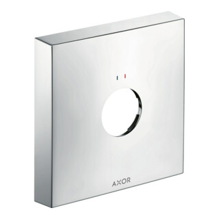 hansgrohe Rosace de rallonge Axor 1 trou, carrée, rouge/bleu, chrome