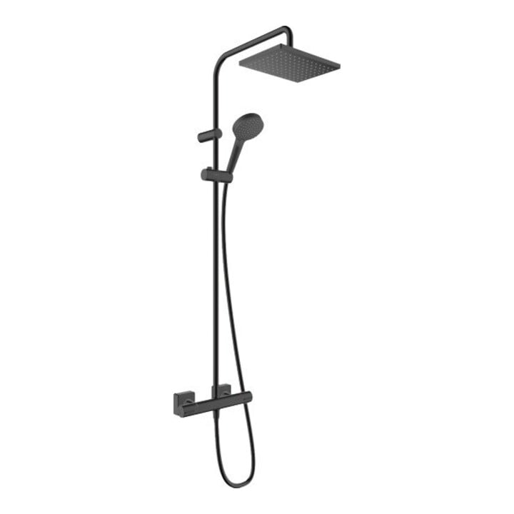 hansgrohe S-Pipe 230 Vernis Shape EcoSm. m Thermostat, 1jet, 8,7 l/min, mattschwarz