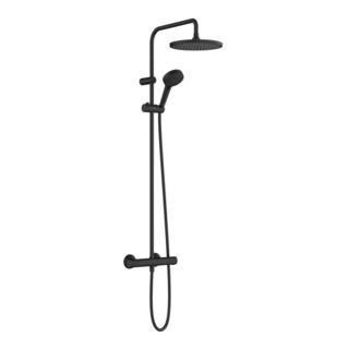 hansgrohe S-Pipe 240 Vernis Blend EcoSm. avec thermostat, 1 jet, 8,7 l/min, noir mat