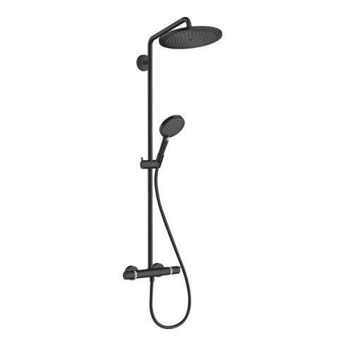 hansgrohe S-Pipe Croma Select S EcoSmart avec thermostat, pommeau de douche 3 jets, 9 l/min, mat-noir