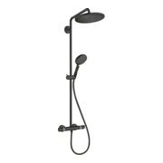 hansgrohe S-Pipe Croma Select S EcoSmart avec thermostat, pommeau de douche 3 jets, 9 l/min, mat-noir