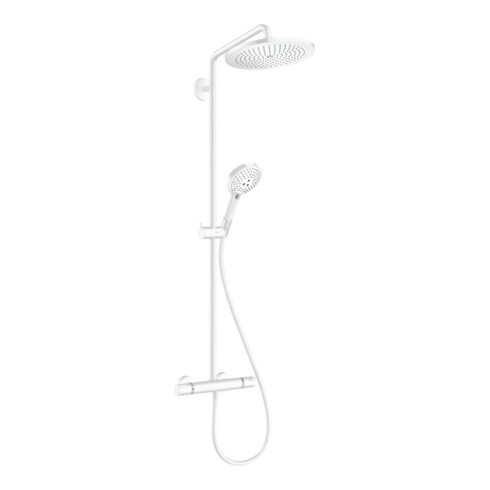 hansgrohe S-Pipe Croma Select S EcoSmart m Thermostat, Handbrause 3jet, 9 l/m., mattweiß