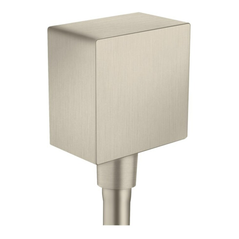 hansgrohe Schlauchanschluss Fixf Square Axor eck., m Rückflussverh., brushed nickel