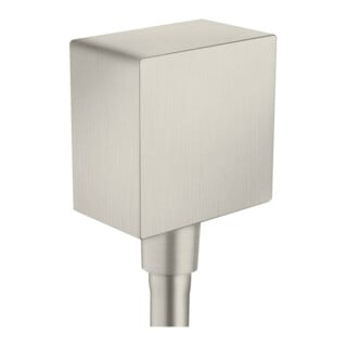 hansgrohe Schlauchanschluss Fixf Square Axor eck., m Rückflussverh., Edelstahl-Optik