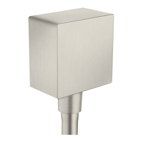 hansgrohe Schlauchanschluss Fixf Square Axor eck., m Rückflussverh., Edelstahl-Optik