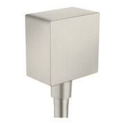 hansgrohe Schlauchanschluss Fixf Square Axor eck., m Rückflussverh., Edelstahl-Optik