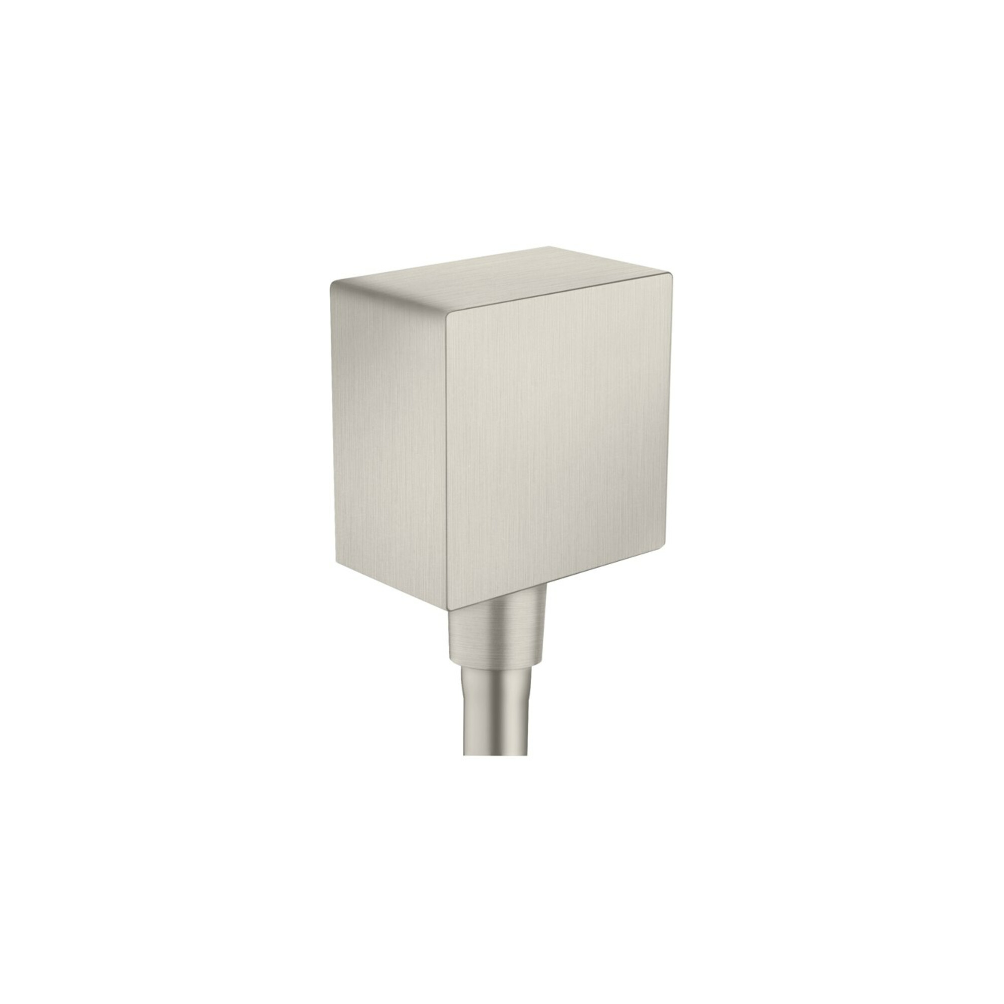 hansgrohe Schlauchanschluss Fixf Square Axor eck., m Rückflussverh., Edelstahl-Optik