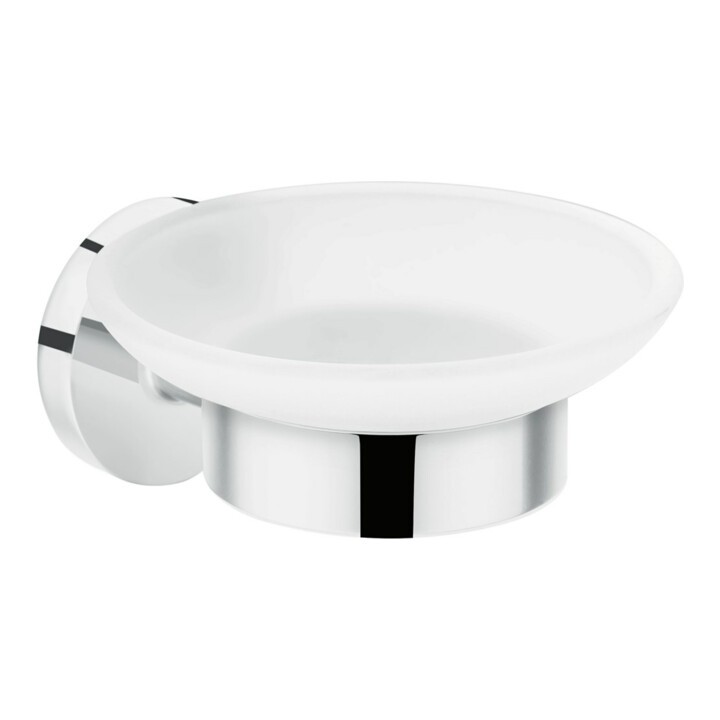 hansgrohe Seifenschale Logis Universal Wandmont., Eins. Mattglas, Metall, chrom