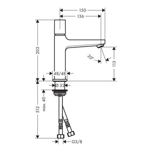 hansgrohe Select-Waschtischmischer 110 METROPOL DN 15 chrom