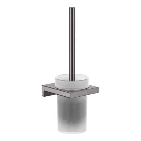 hansgrohe Set brosse WC AddStoris, montage mural, métal, verre, bleu chrome