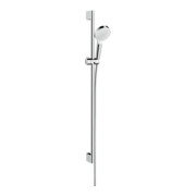 hansgrohe Set de douche Crometta EcoSmart 9 l/min, blanc/chrome, barre de douche 959 mm