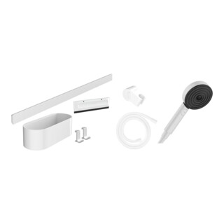 hansgrohe Set de douchette WallStoris 105 3 jets Eco, chrome, blanc mat