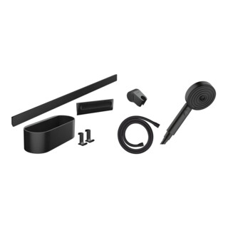 hansgrohe Set de douchette WallStoris 105 3jets Eco, o TH, m BrSt, Ac-Se, mat-noir