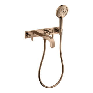 hansgrohe Set de montage Axor Citterio baignoire encastrée 3 trous, avec KrG, poli or rouge