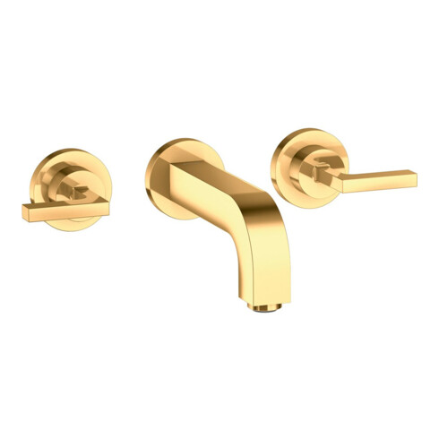 hansgrohe Set de montage Axor Citterio robinet lavabo encastré 3 trous, levier, or poli optique