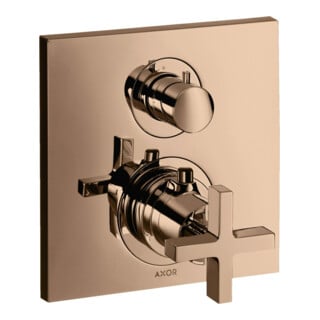 hansgrohe Set de montage Axor Citterio UP-THM, avec vanne d'arrêt, croix, poli or rouge