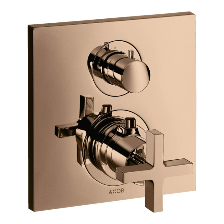 hansgrohe Set de montage Axor Citterio UP-THM, avec vanne d'arrêt, croix, poli or rouge