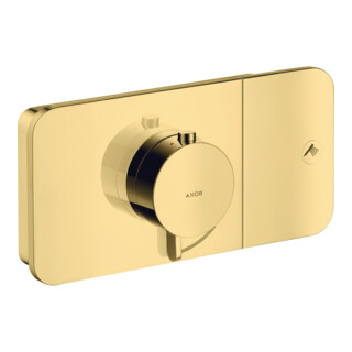 hansgrohe Set de montage Axor One thermostat encastré, 1 voie, or poli optic