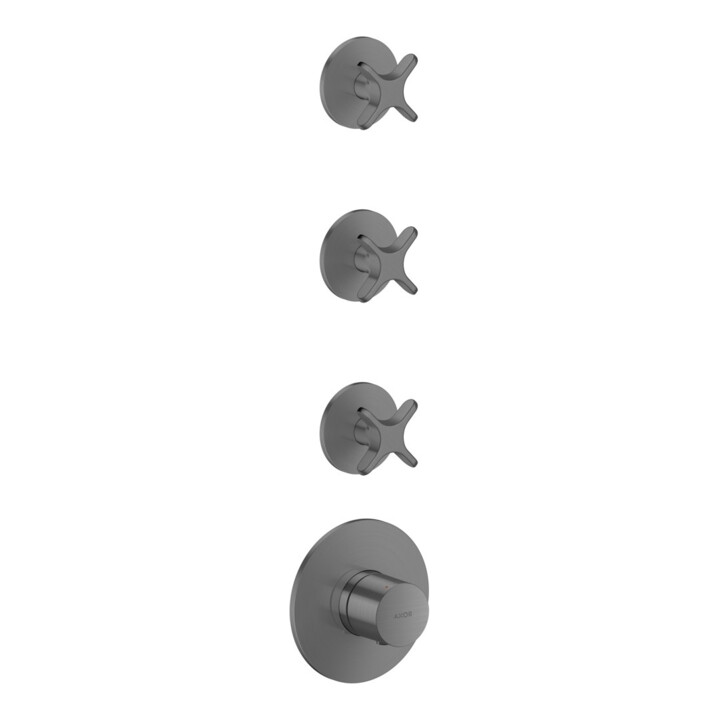 hansgrohe Set de montage complet Axor One UP-Thermostat 3 consommateurs brosse bleu