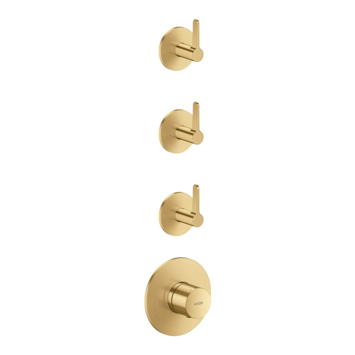 hansgrohe Set de montage complet Axor One UP-Thermostat 3 consommateurs optique or brossé