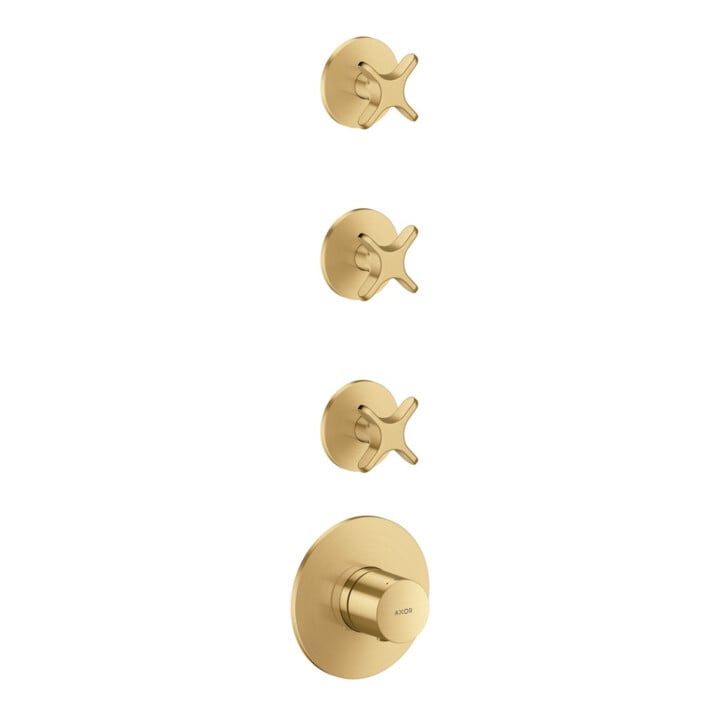 hansgrohe Set de montage complet Axor One UP-Thermostat 3 consommateurs optique or brossé
