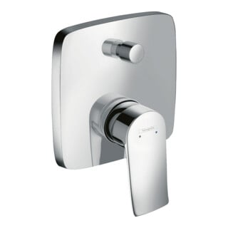 hansgrohe Set de montage complet Metris Mitigeur baignoire encastré, rosace carrée, chrome